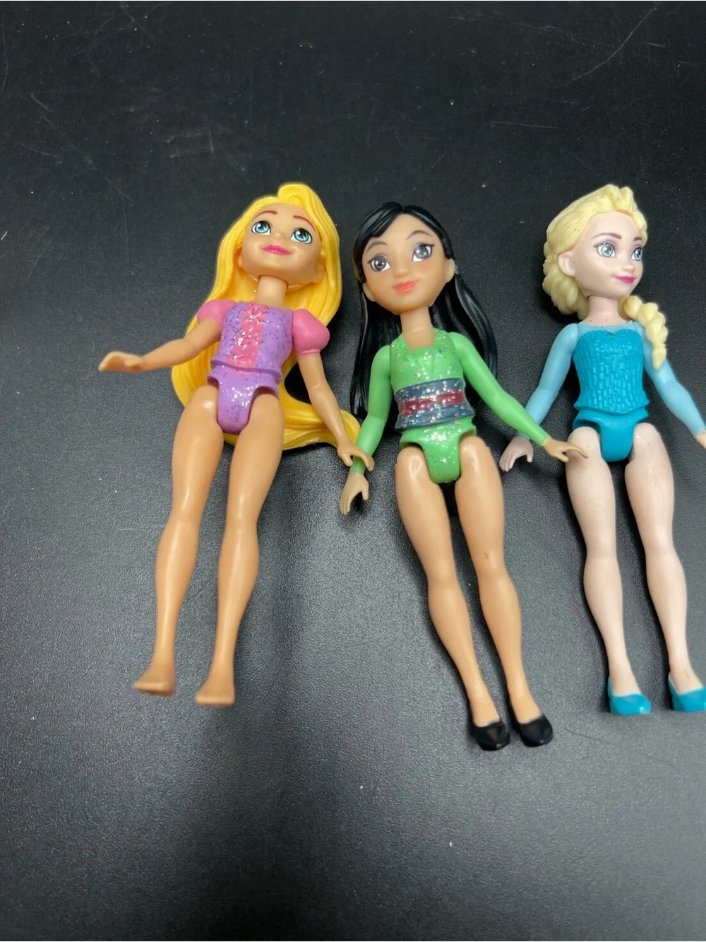 Mattel Small Doll Toys Cake Top Ariel Rapunzel Mulan Elsa 4” Disney